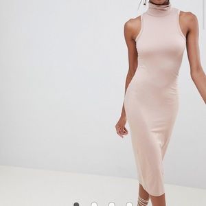 soft touch bodycon dress with turtleneck